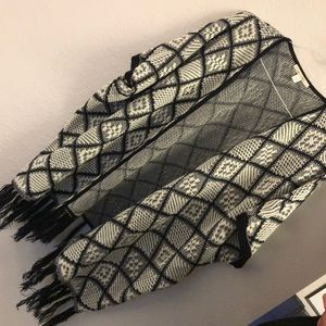 Black and white poncho